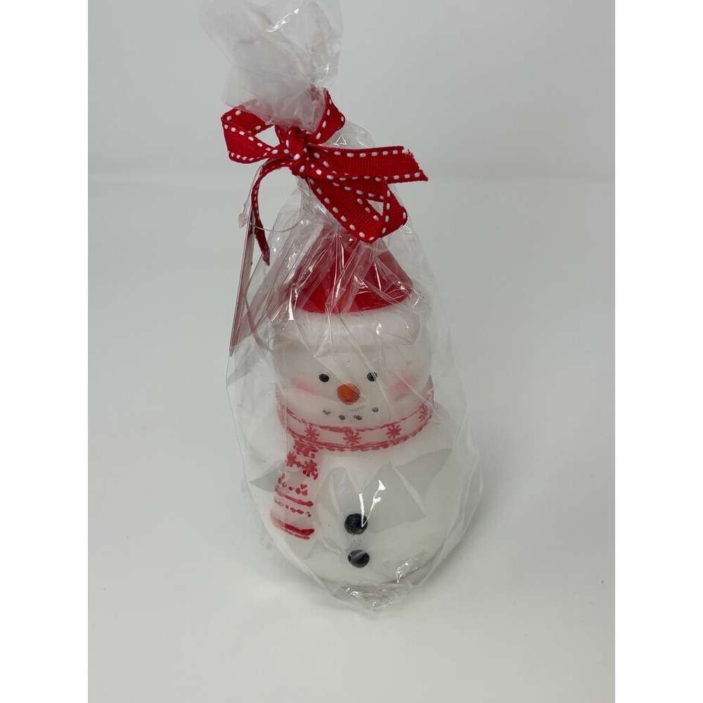 Peppermint Place Snowman Candle 6 Inch Christmas Holiday Decor New with Tag